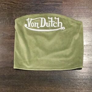 Von Dutch Olive Green Tube Top